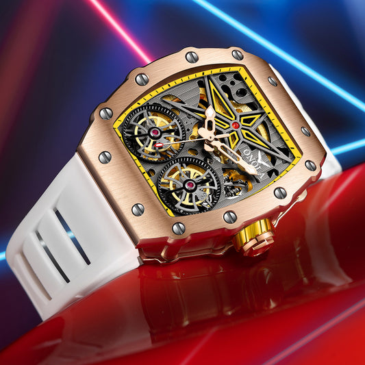 New Luxury Fashion Watches Men  Brand Hollow Full Automatic Mechanical Men Watch Waterproof Clock