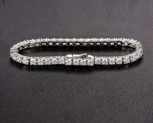 100% 925 Sterling Silver 3.7MM Lab Diamond Simulated Moissanite Tennis Bracelets for Women Men Party Birthday Fine Jewelry Gifts