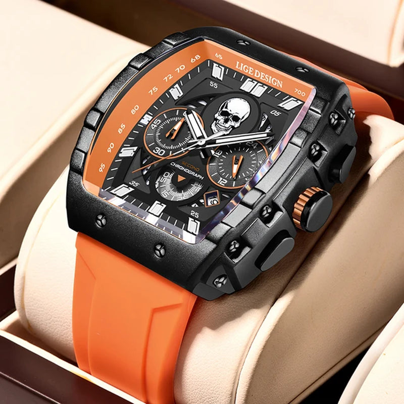 Top Brand Luxury Men Wristwatch Chronograph Waterproof Luminous Date Men Watches Silicone Strap Quartz Relogio Masculino