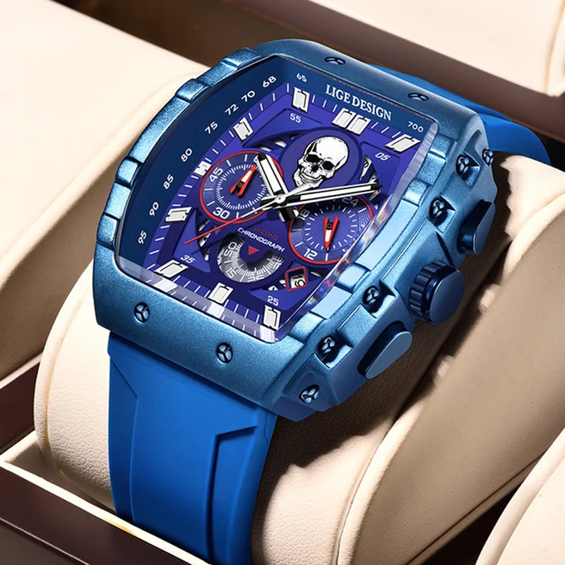 Top Brand Luxury Men Wristwatch Chronograph Waterproof Luminous Date Men Watches Silicone Strap Quartz Relogio Masculino