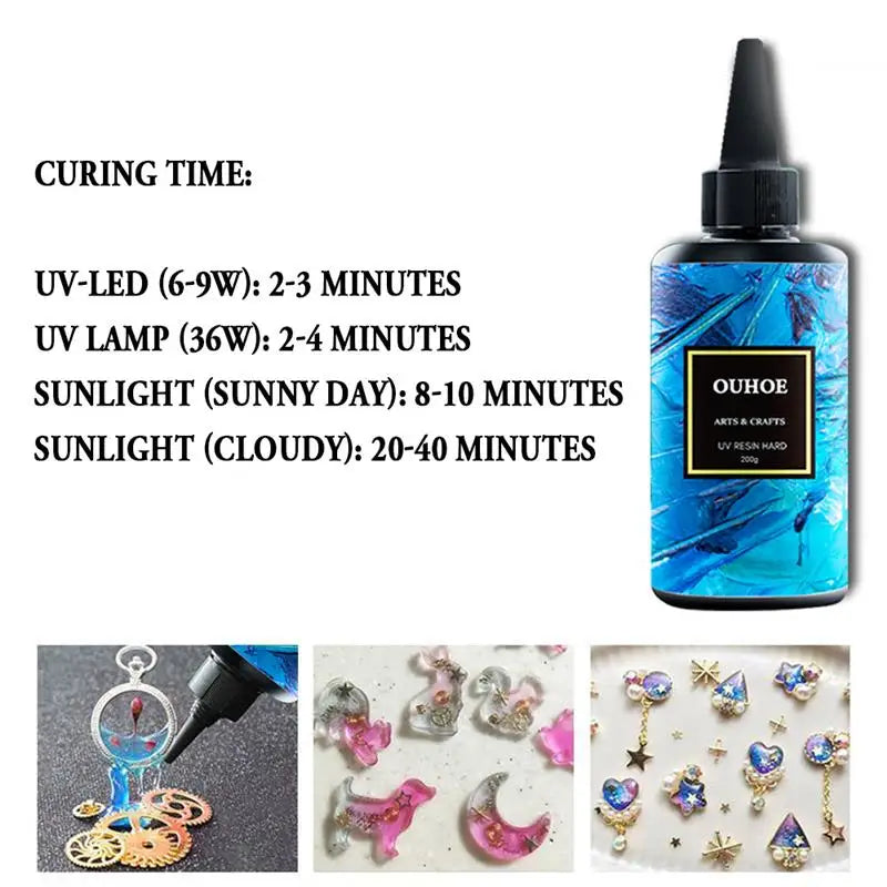 Quick-Drying Hard UV Resin Glue Ultraviolet Curing Crystal Epoxy Resin Mold Jewelry Making Handmade Crafts Epoxy Hardener Glue